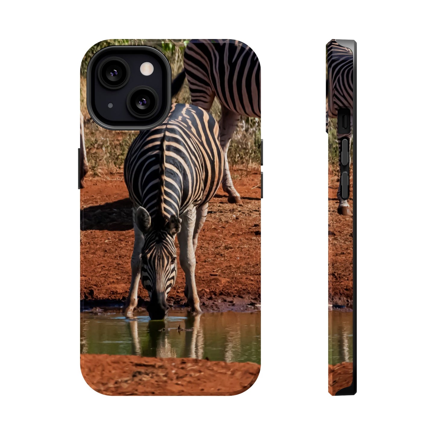 Magsafe® Compatible Tough Cases - Zebra Drinking iPhone 13 Glossy