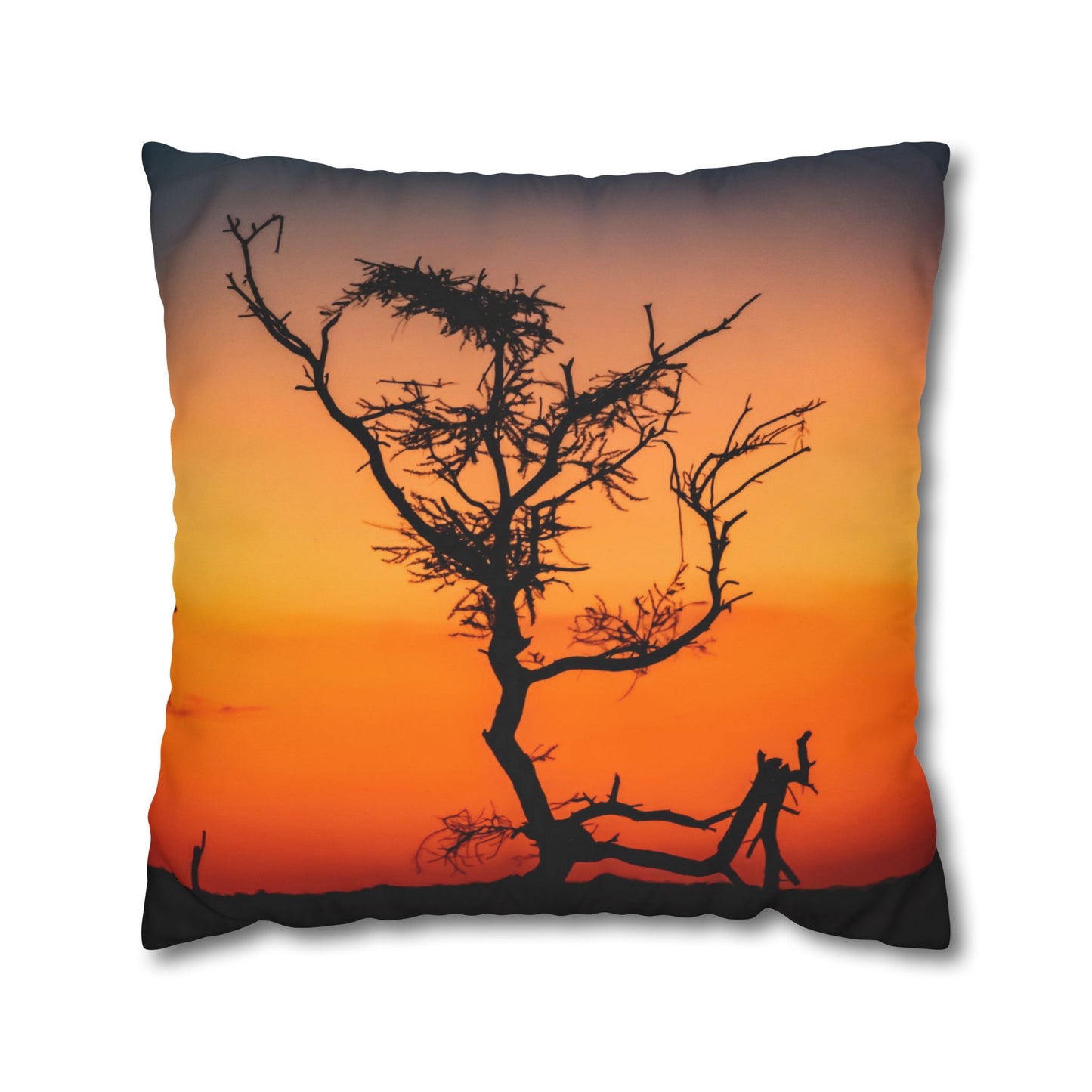Poly Canvas Pillowcase - Sunset over the Kalahari 24" × 24"