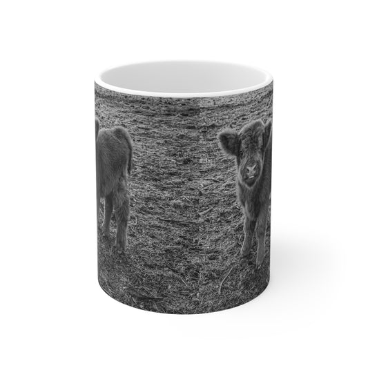 Baby Highland Cow Mugs B&W