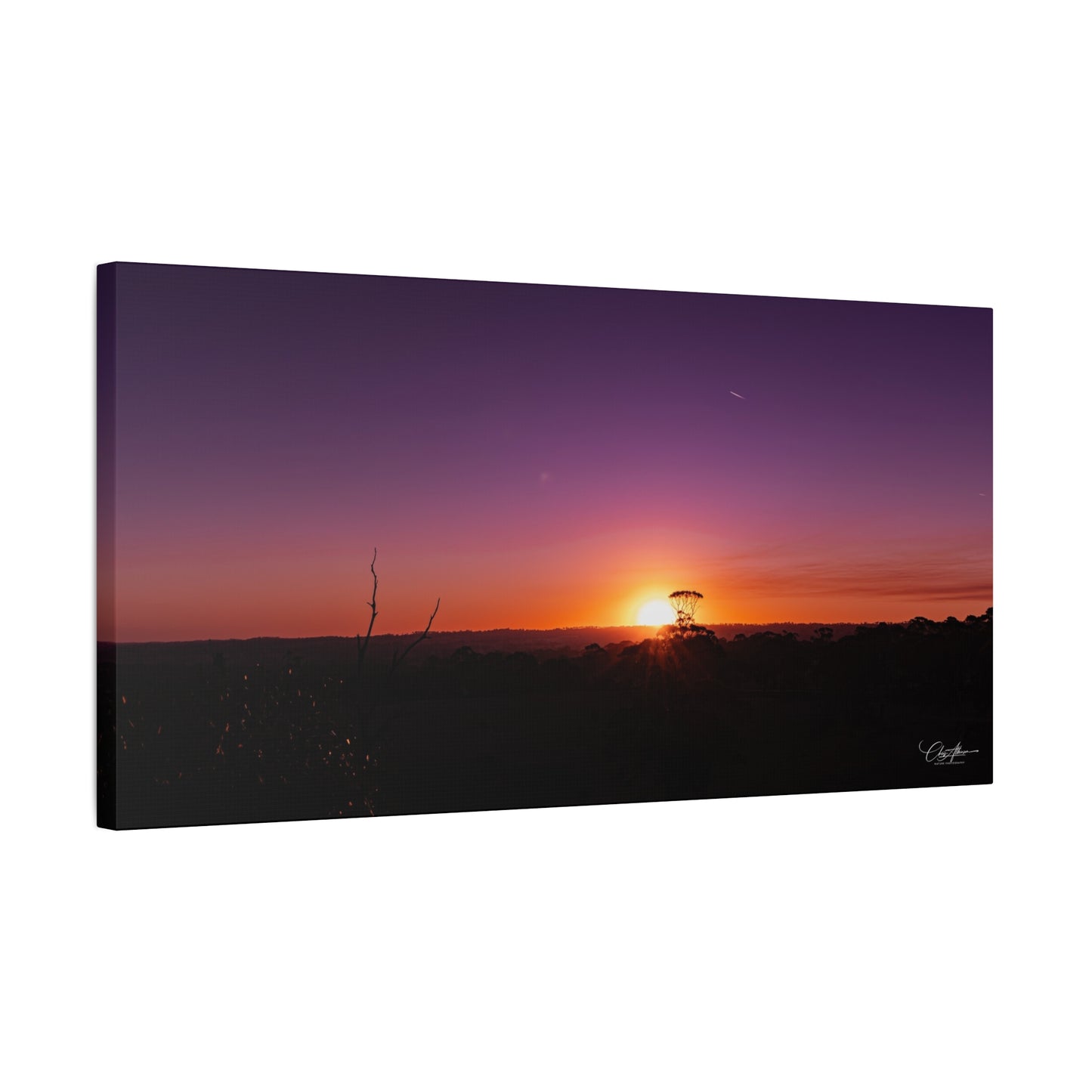 Matte Canvas, Stretched, 1.25" - Purple Sunset 30" x 15" (Horizontal) 1.25"