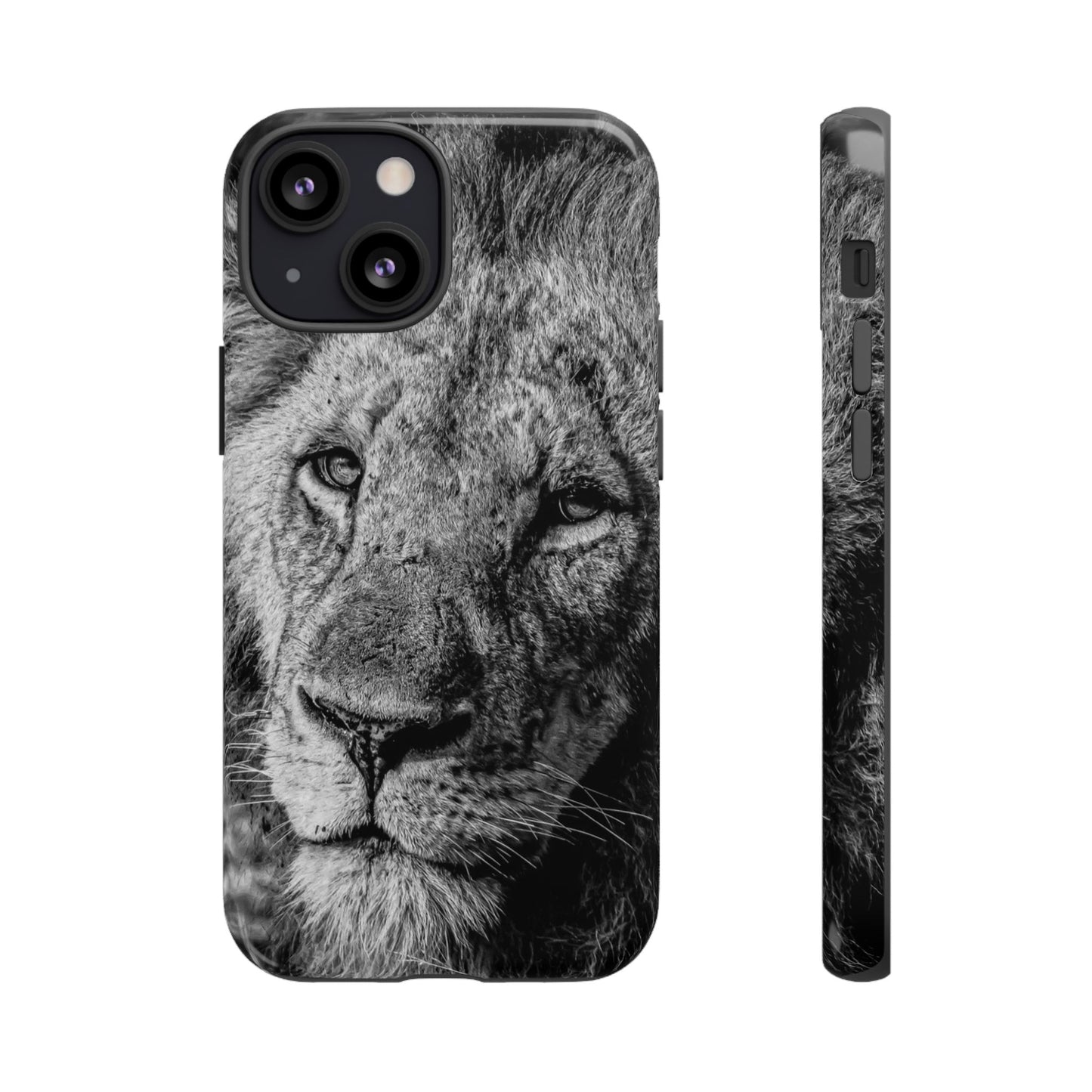 Tough Case - Old Lion B&W iPhone 13 Mini Glossy