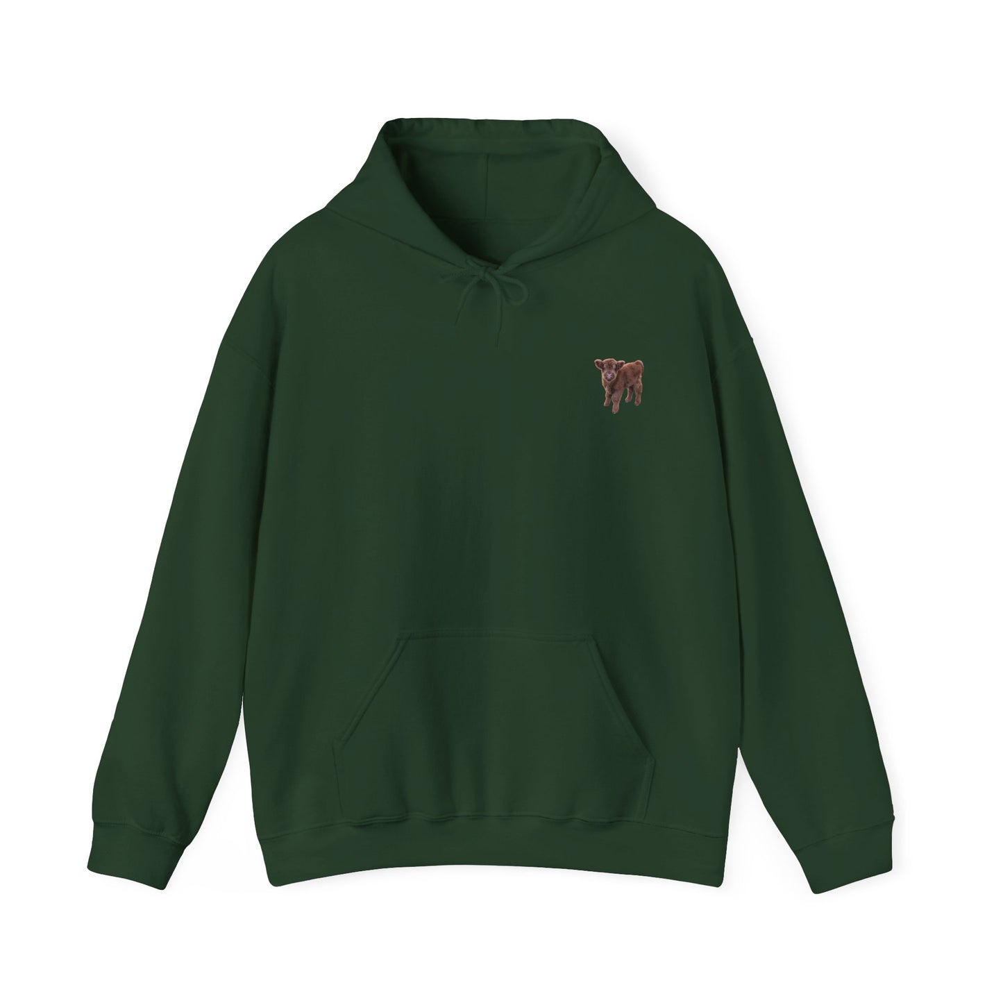 Highland Calf Hoodie Forest Green