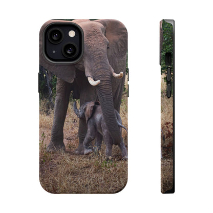 Magsafe® Compatible Tough Cases - Elephant and Baby iPhone 13 Matte