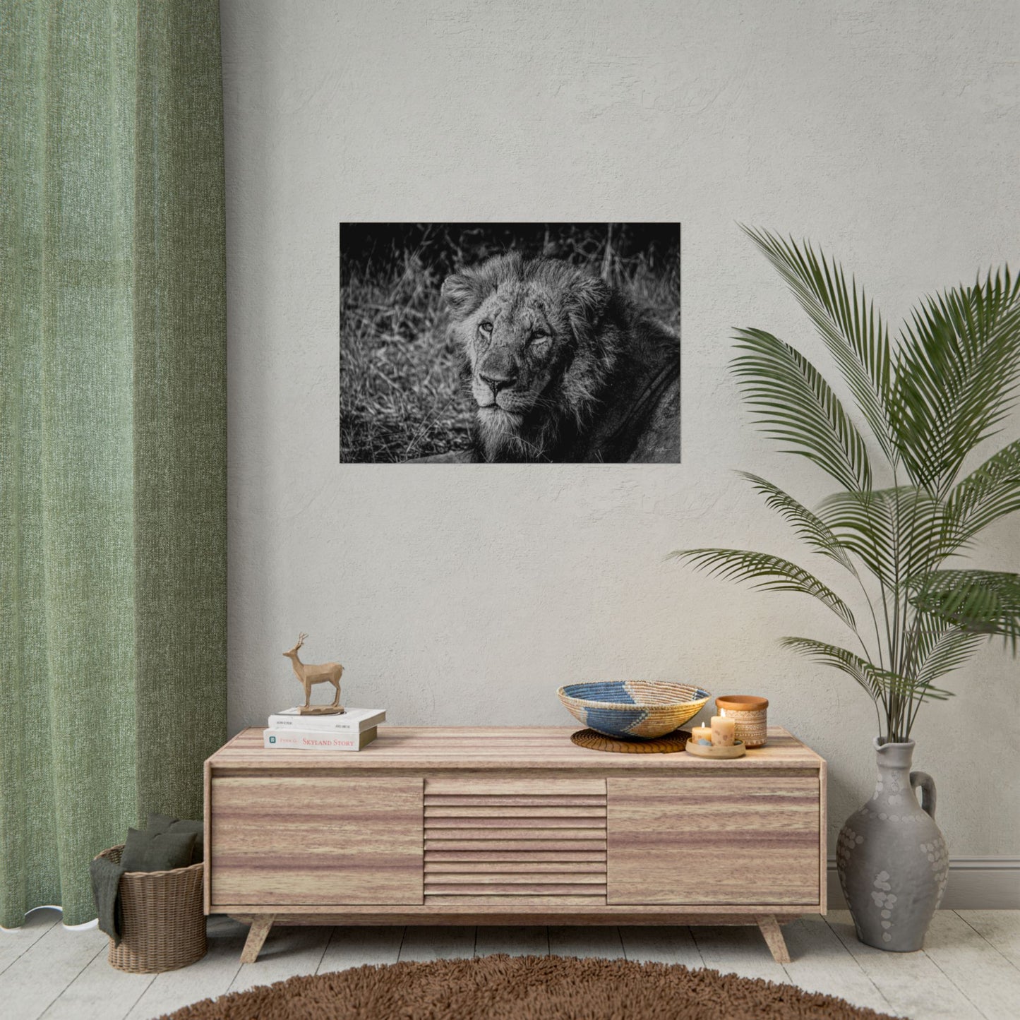 Rolled Posters - Old Lion B&W 33.1" x 23.4" (Horizontal) Fine Art