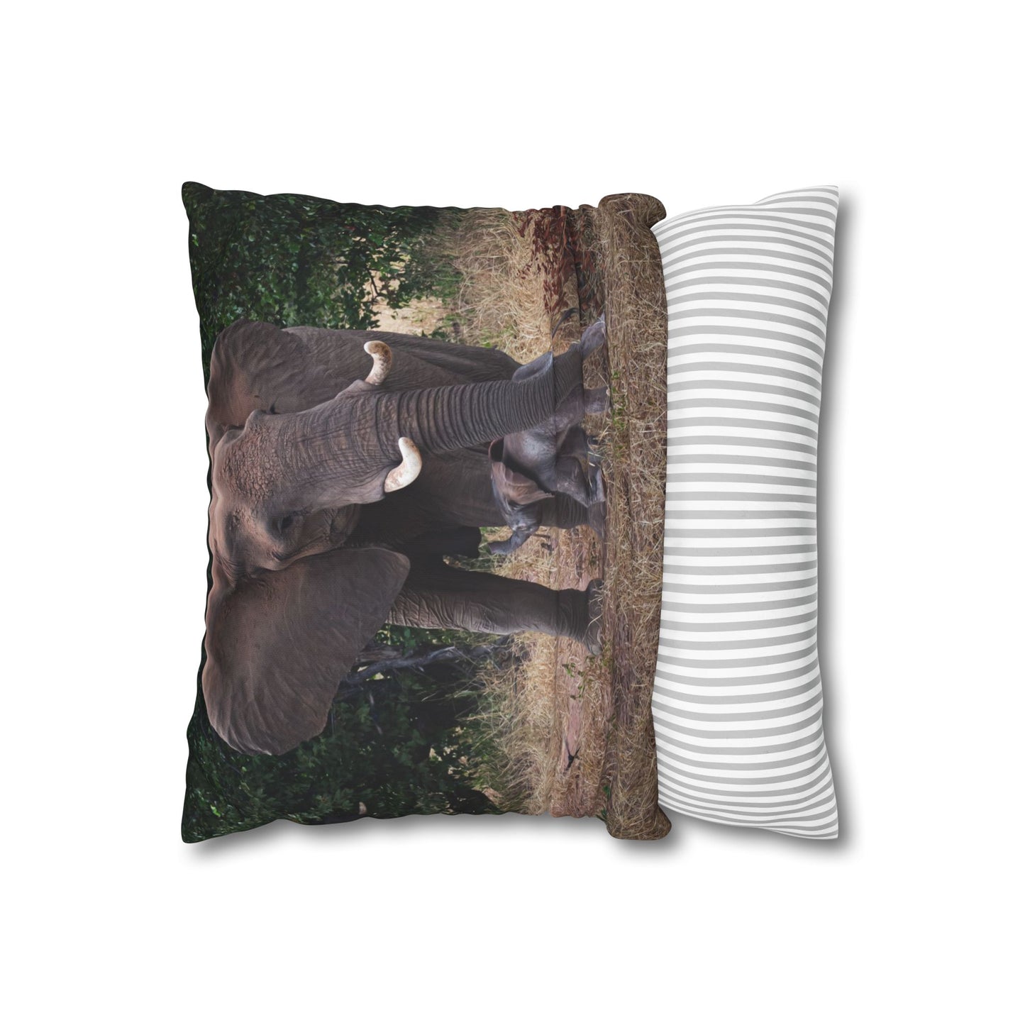 Poly Canvas Pillowcase - Elephant and Calf