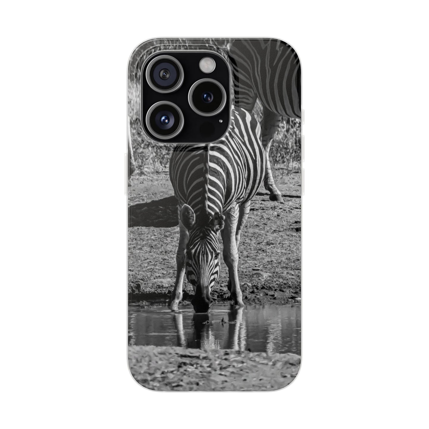 Flexible Zebra Phone Case B&W iPhone 15 Pro