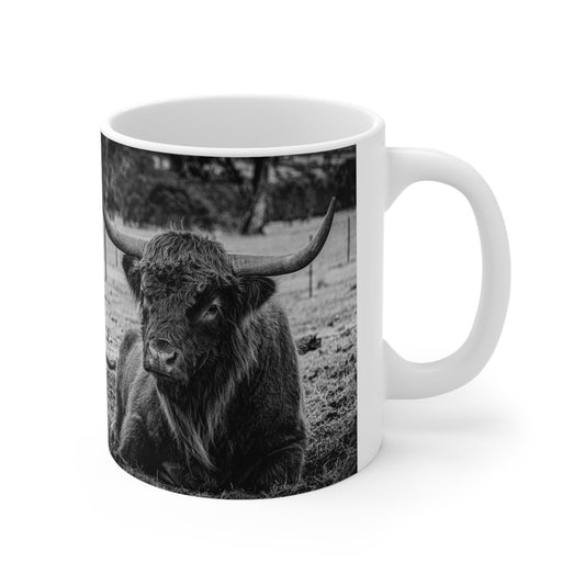 Highland Cow Mugs B&W