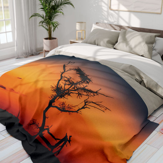 Arctic Fleece Blanket - Sunset over the Kalahari