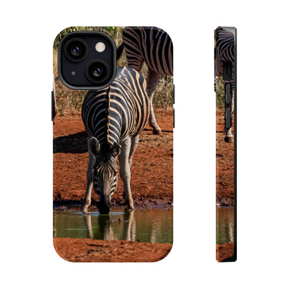 Magsafe® Compatible Tough Cases - Zebra Drinking iPhone 13 Mini Glossy