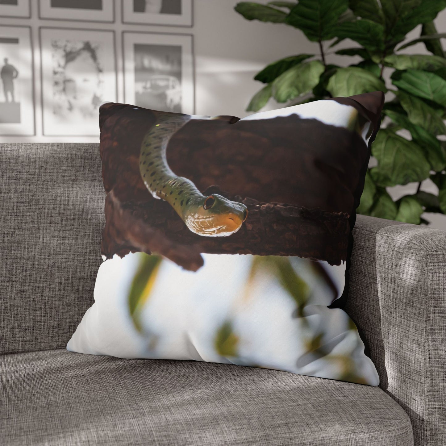 Poly Canvas Pillowcase - Spotted Bush Snake