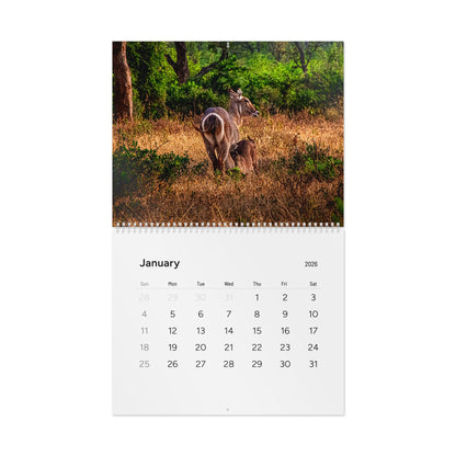 2026 Nature Wildlife Wall Calendar 13.7" x 11" Glossy