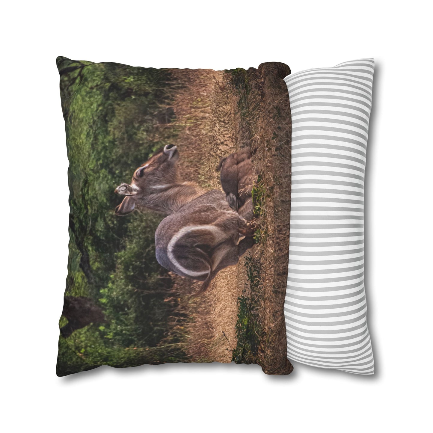 Poly Canvas Pillowcase - Waterbuck and Baby