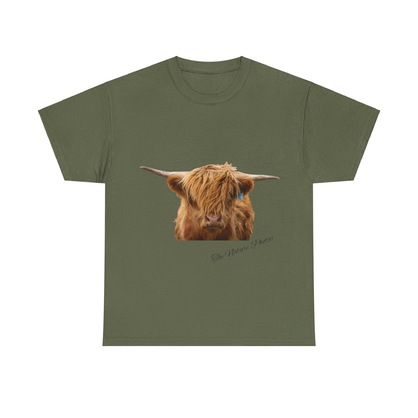 Highland Cow Tee Military Green