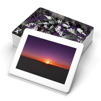 Purple Sunset Jigsaw Puzzle with Tin