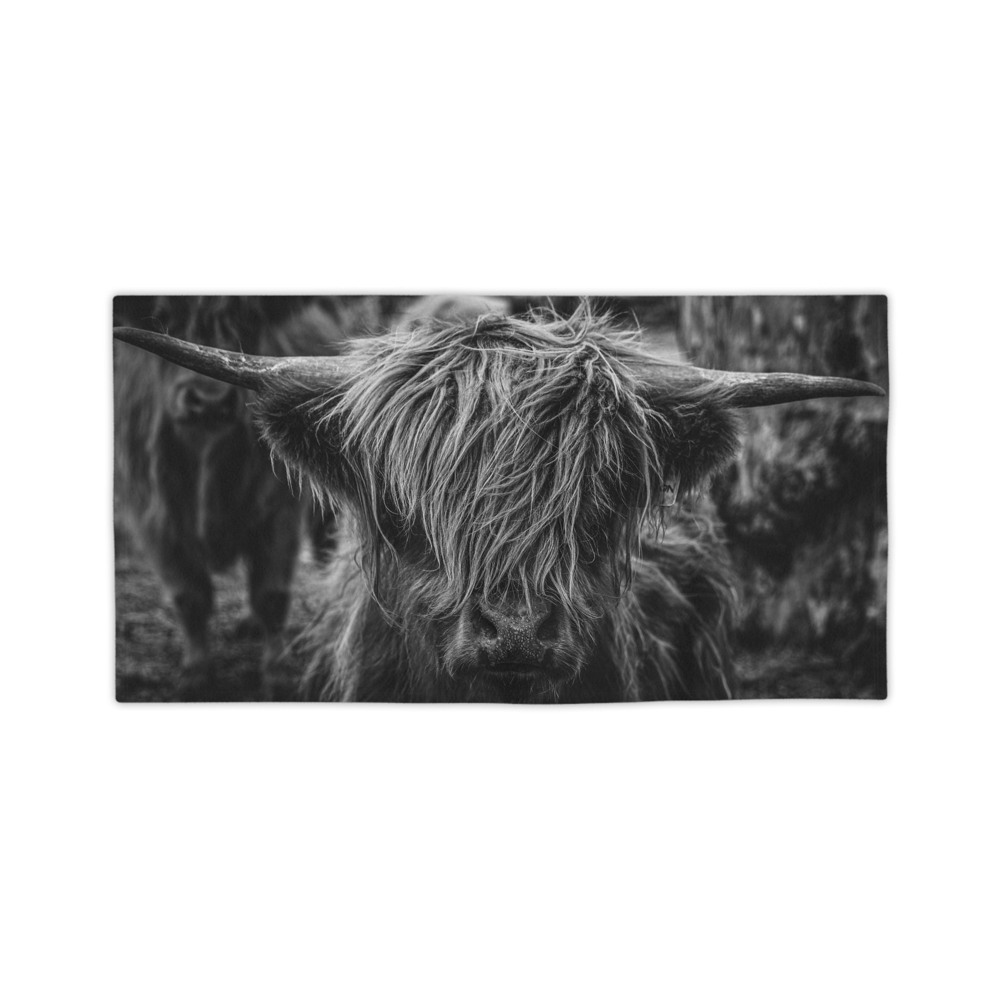 Scottish Highland Beach Towels B&W