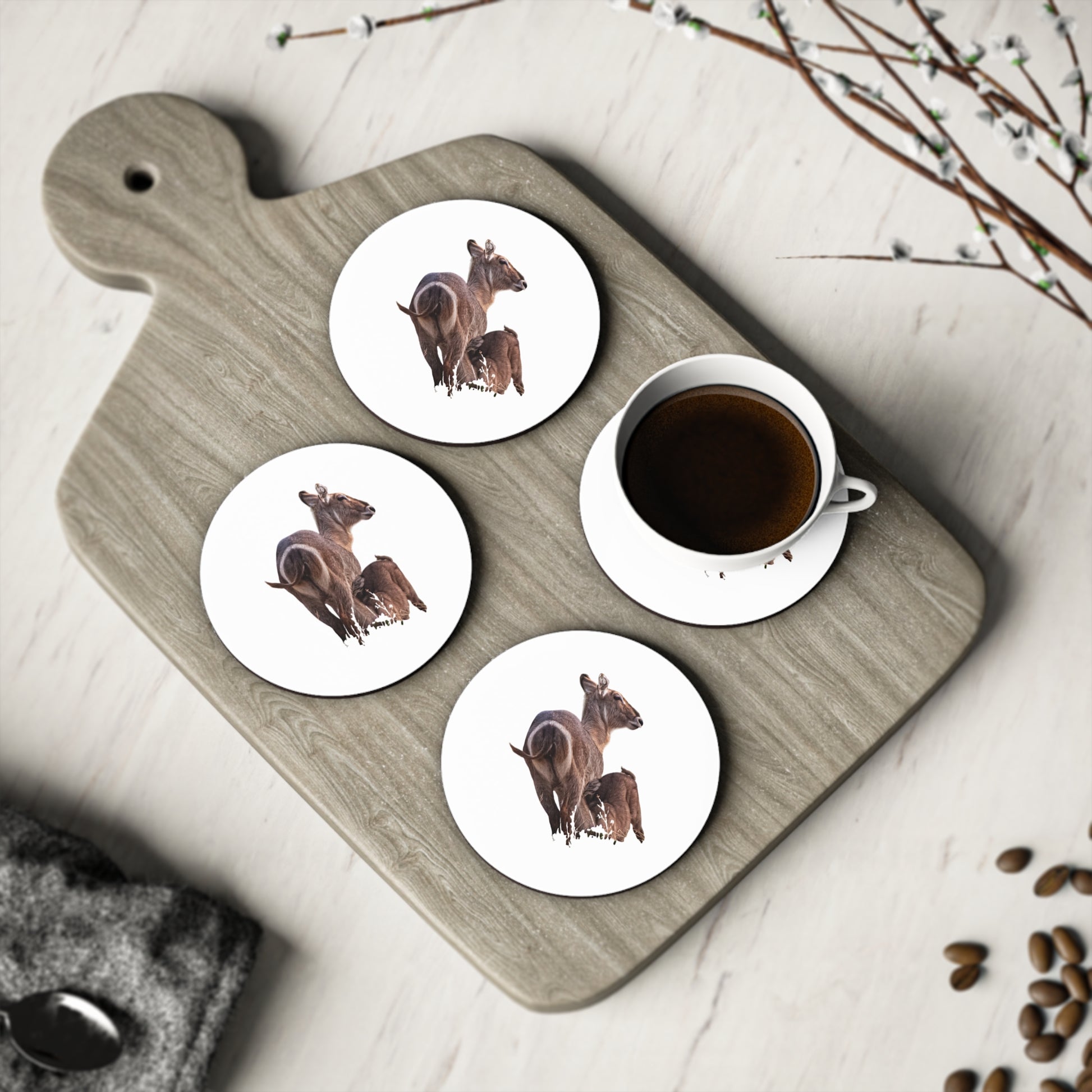 Waterbuck Baby Animal Coasters