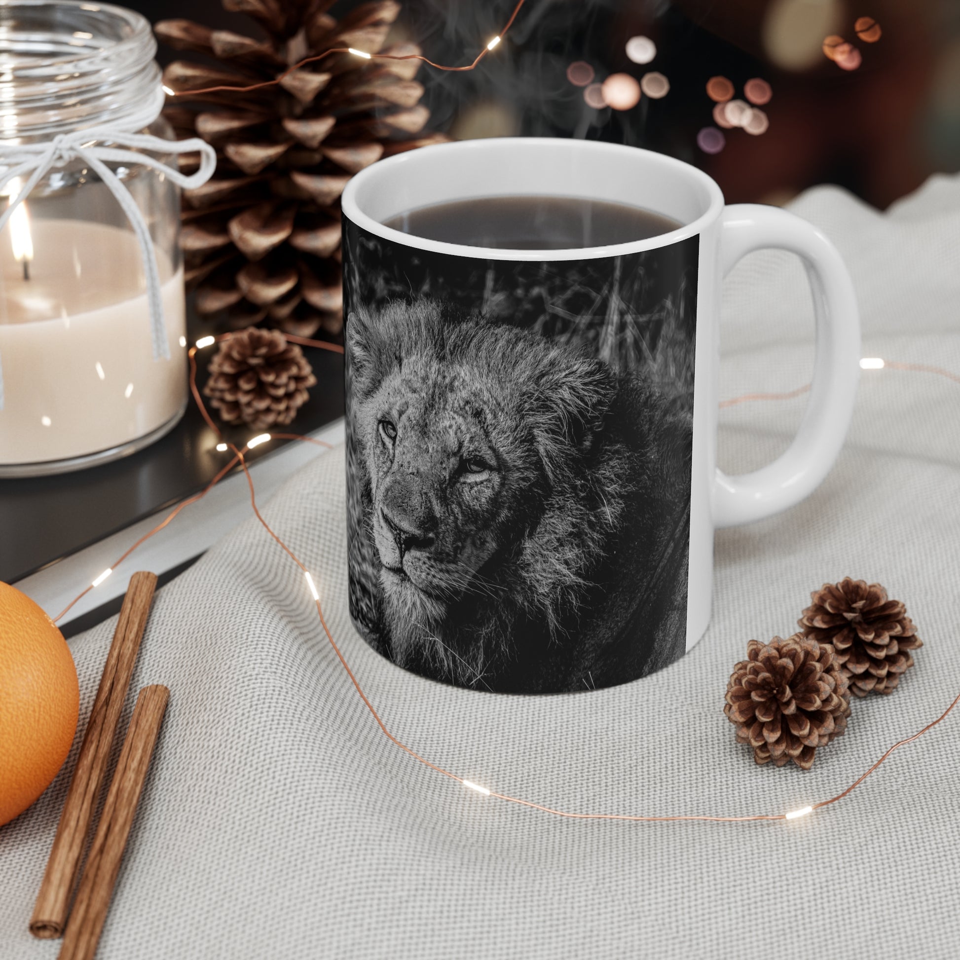 Old Lion Mug B&W