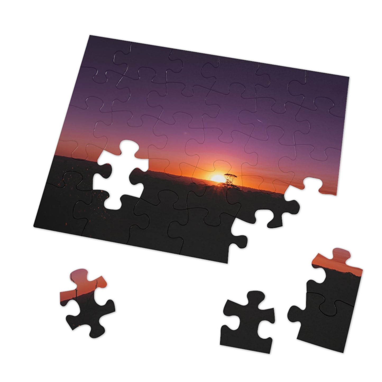 Purple Sunset Jigsaw Puzzle with Tin