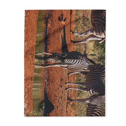 Arctic Fleece Blanket - Zebra Drinking