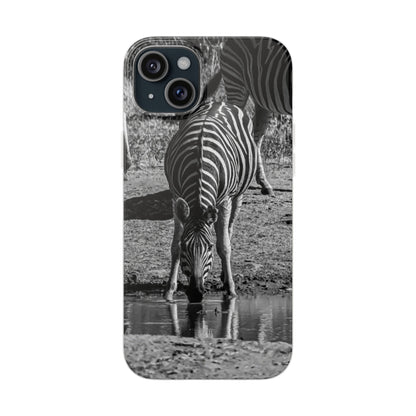 Flexible Zebra Phone Case B&W iPhone 15 Plus