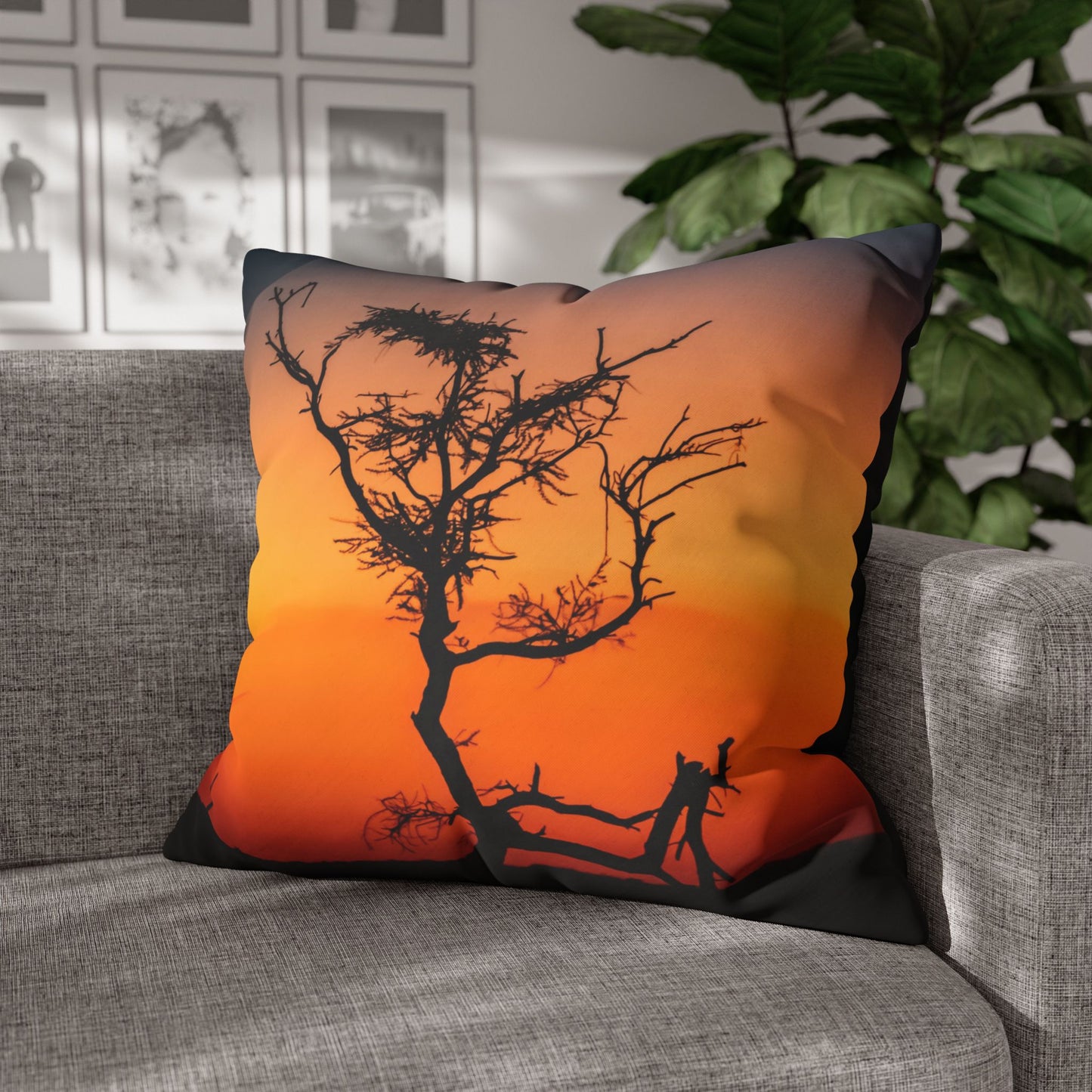 Poly Canvas Pillowcase - Sunset over the Kalahari