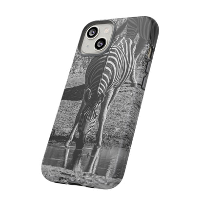 Tough Case - Zebra Drinking B&W