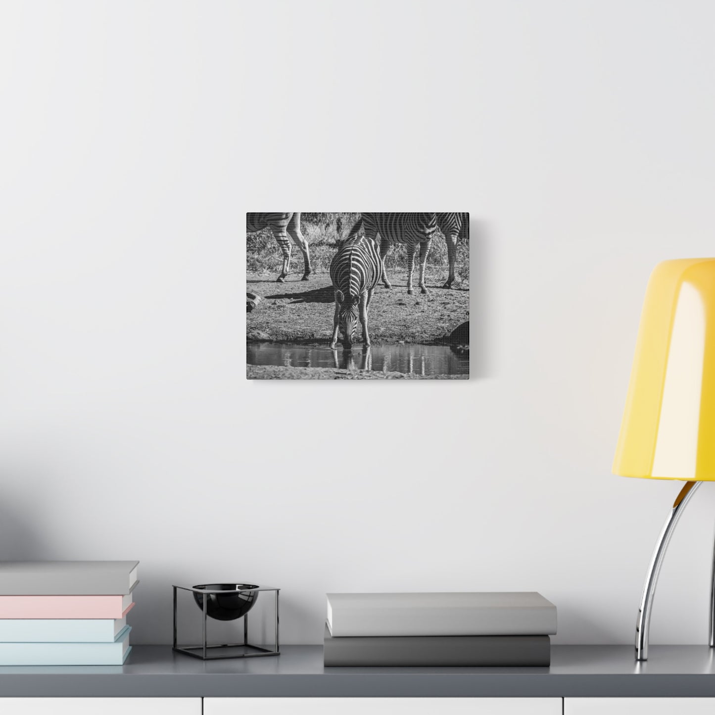 Zebra Nature Print Canvas Print B&W