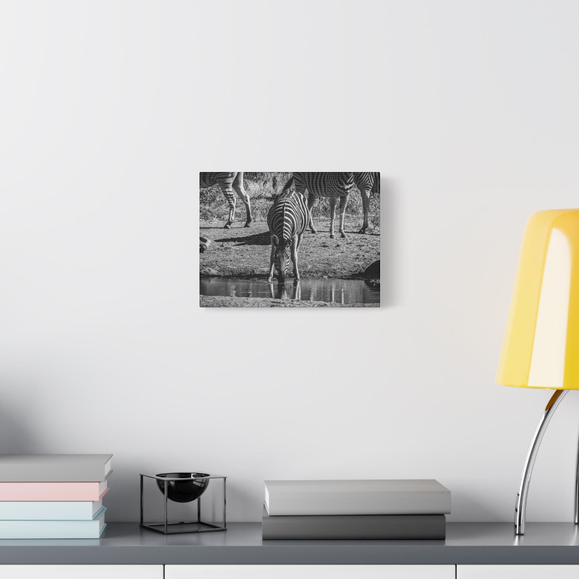 Zebra Nature Print Canvas Print B&W