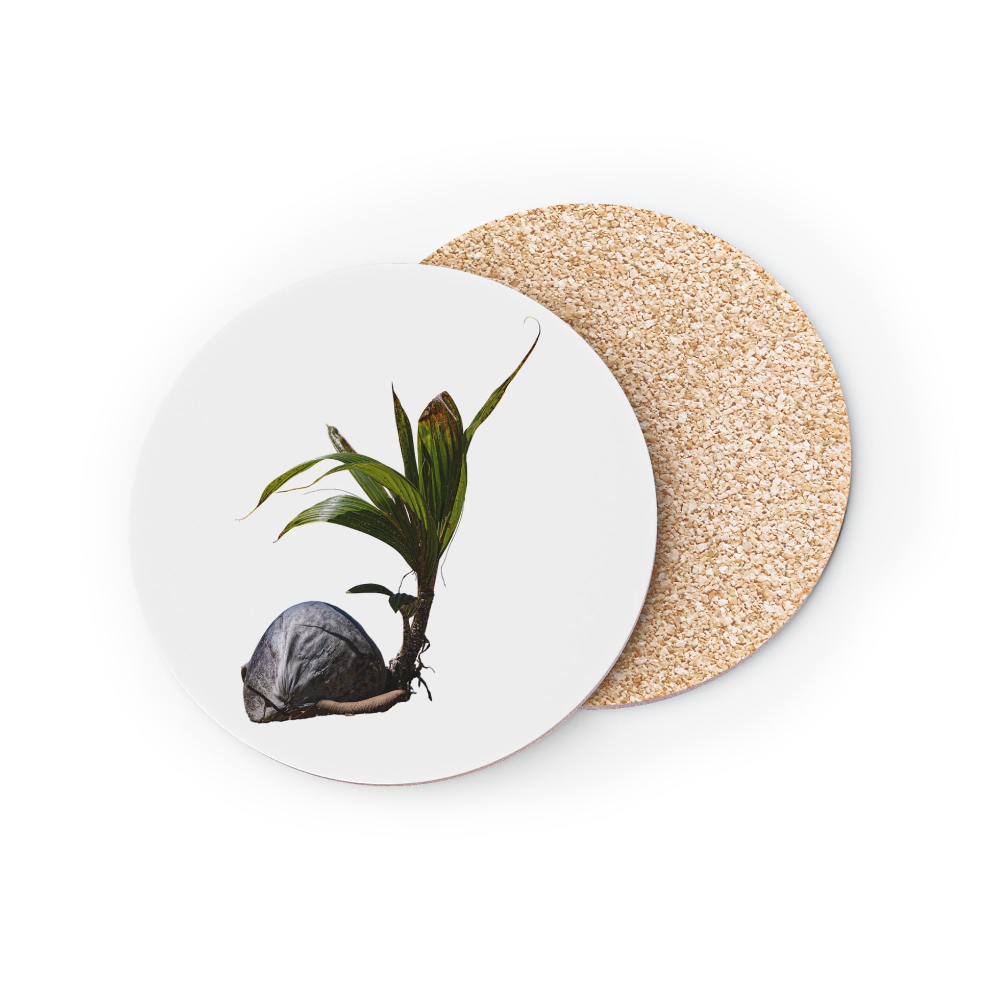 Beach Coconut Coasters Round 3.7" x 3.7" 1pc