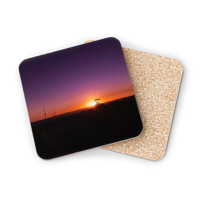 Purple Sunset Coasters Square 3.7" x 3.7" 1pc