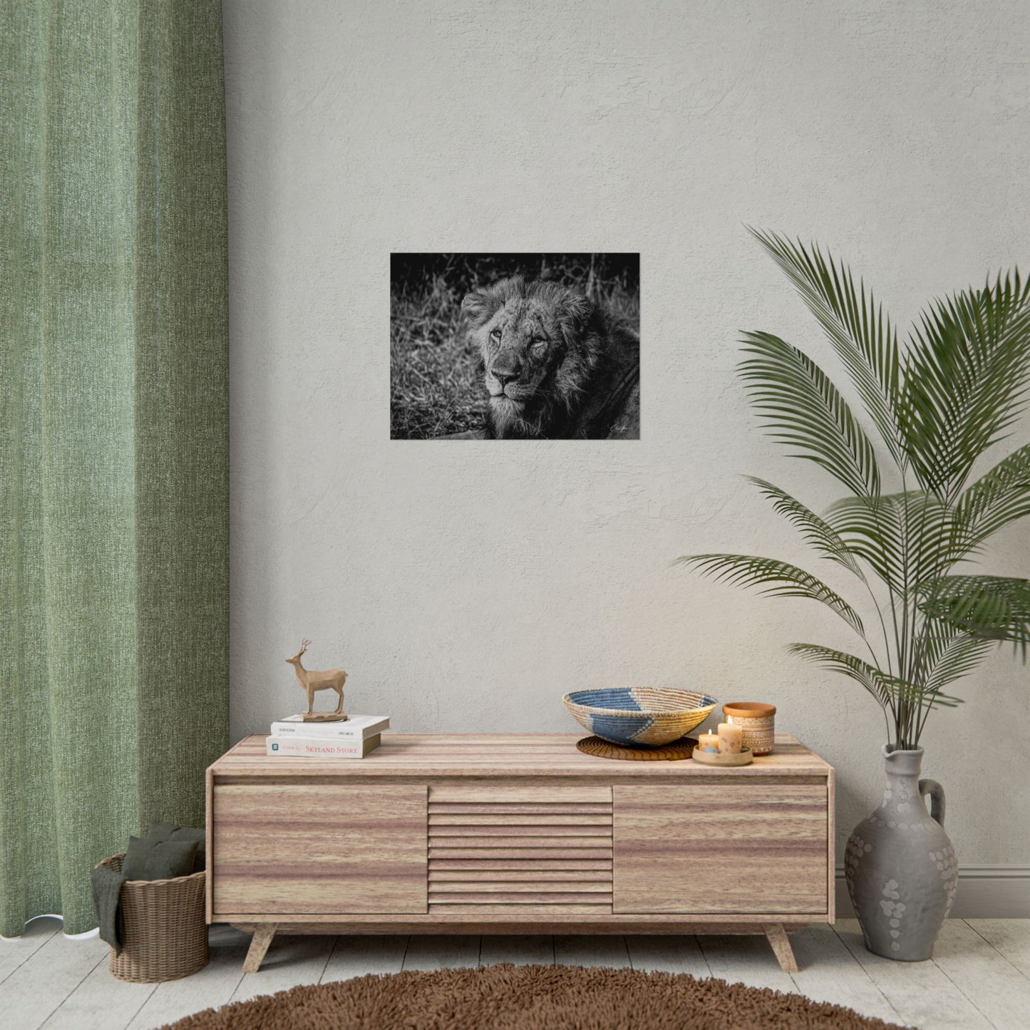 Rolled Posters - Old Lion B&W 24″ x 18″ (Horizontal) Fine Art