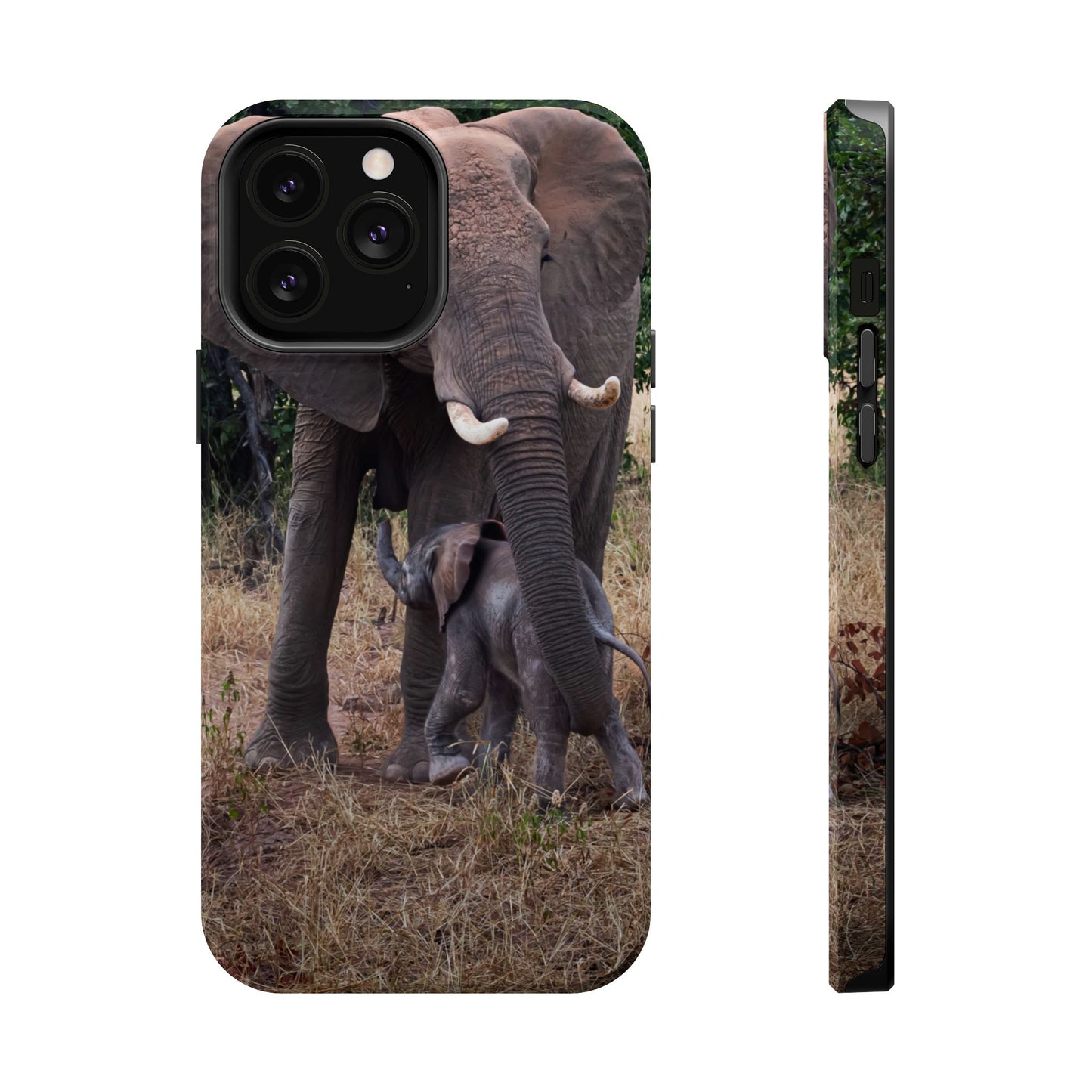 Magsafe® Compatible Tough Cases - Elephant and Baby iPhone 13 Pro Max Glossy