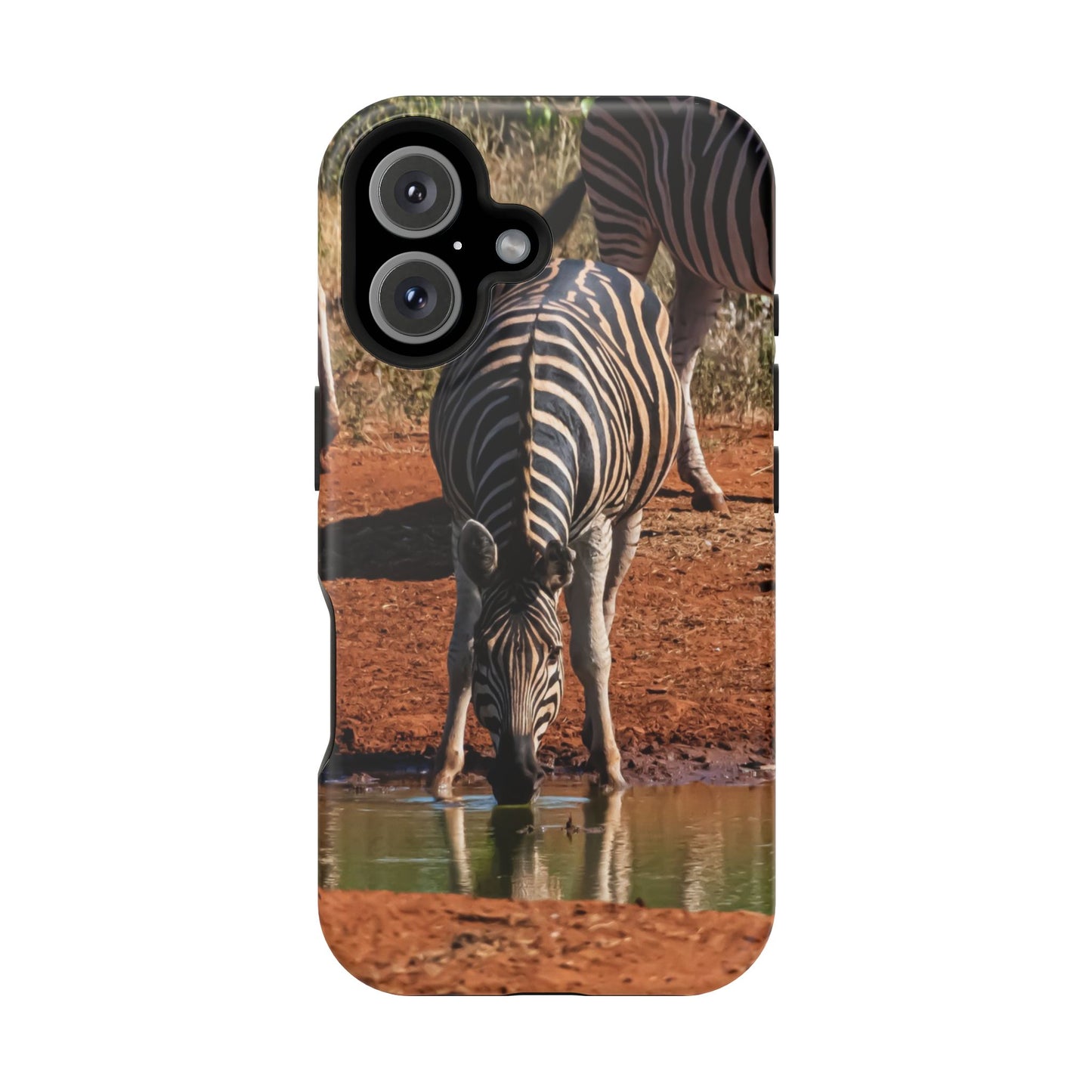 Magsafe® Compatible Tough Cases - Zebra Drinking iPhone 16 Matte