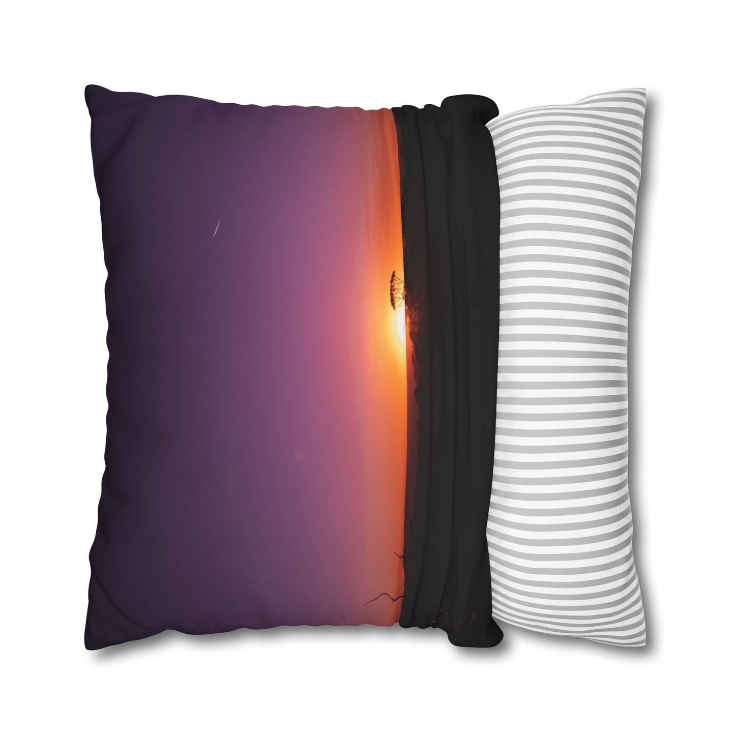 Poly Canvas Pillowcase - Purple Sunset