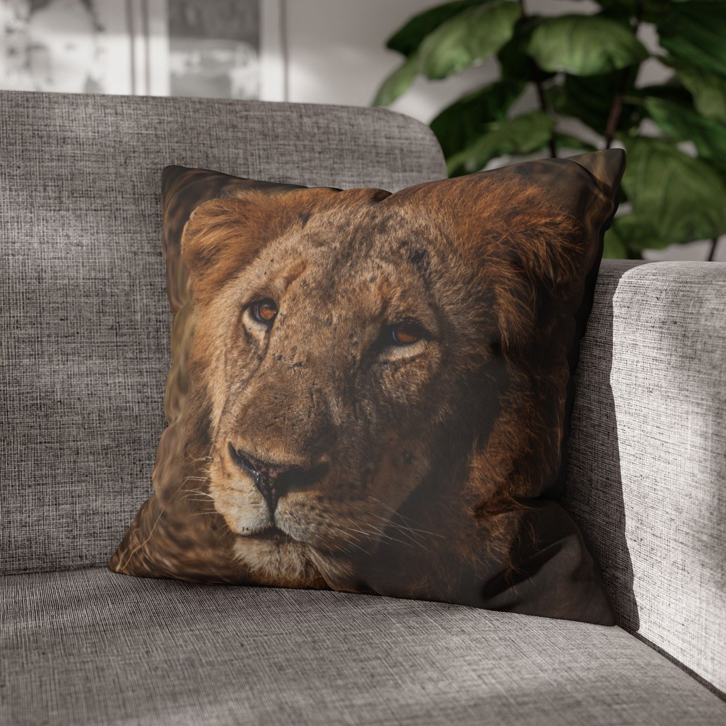 Poly Canvas Pillowcase - Old Lion