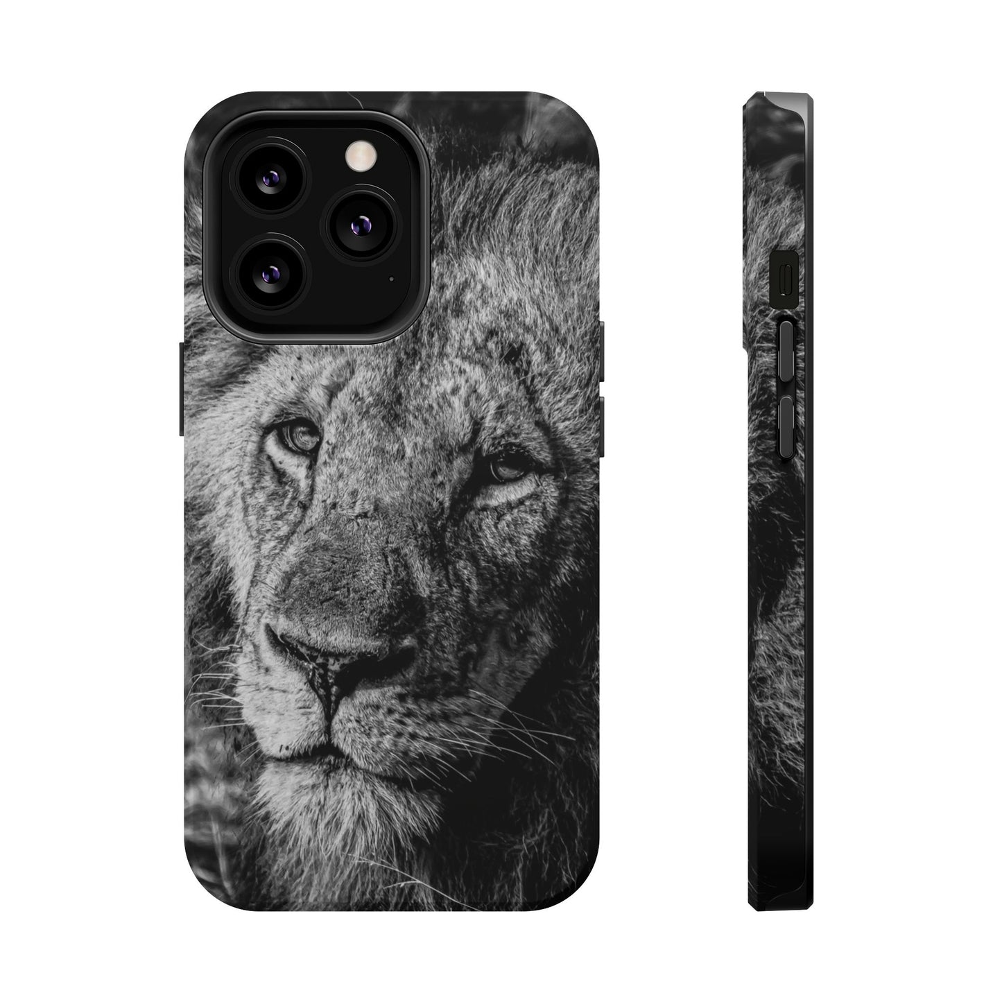 Magsafe® Compatible Tough Cases - Old Lion B&W iPhone 13 Pro Matte