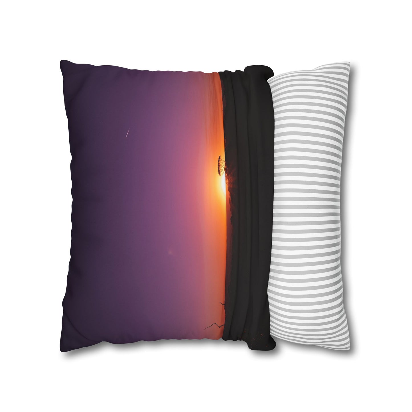 Poly Canvas Pillowcase - Purple Sunset