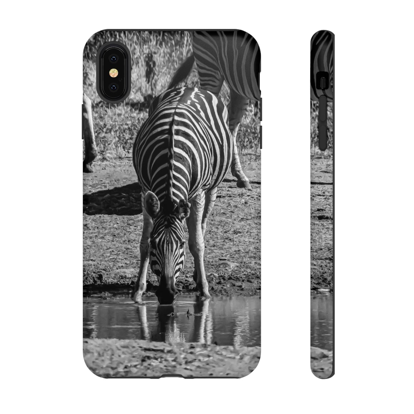 Tough Case - Zebra Drinking B&W iPhone XS MAX Matte