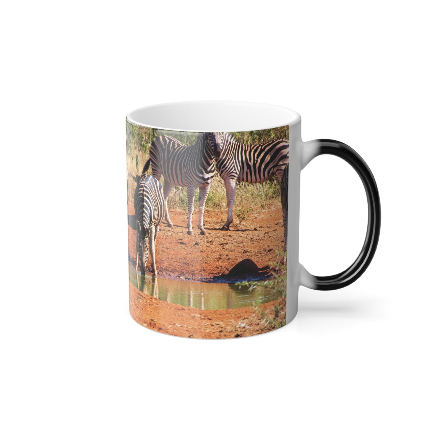 Colour Morphing Mug, 11oz - Zebra Drinking