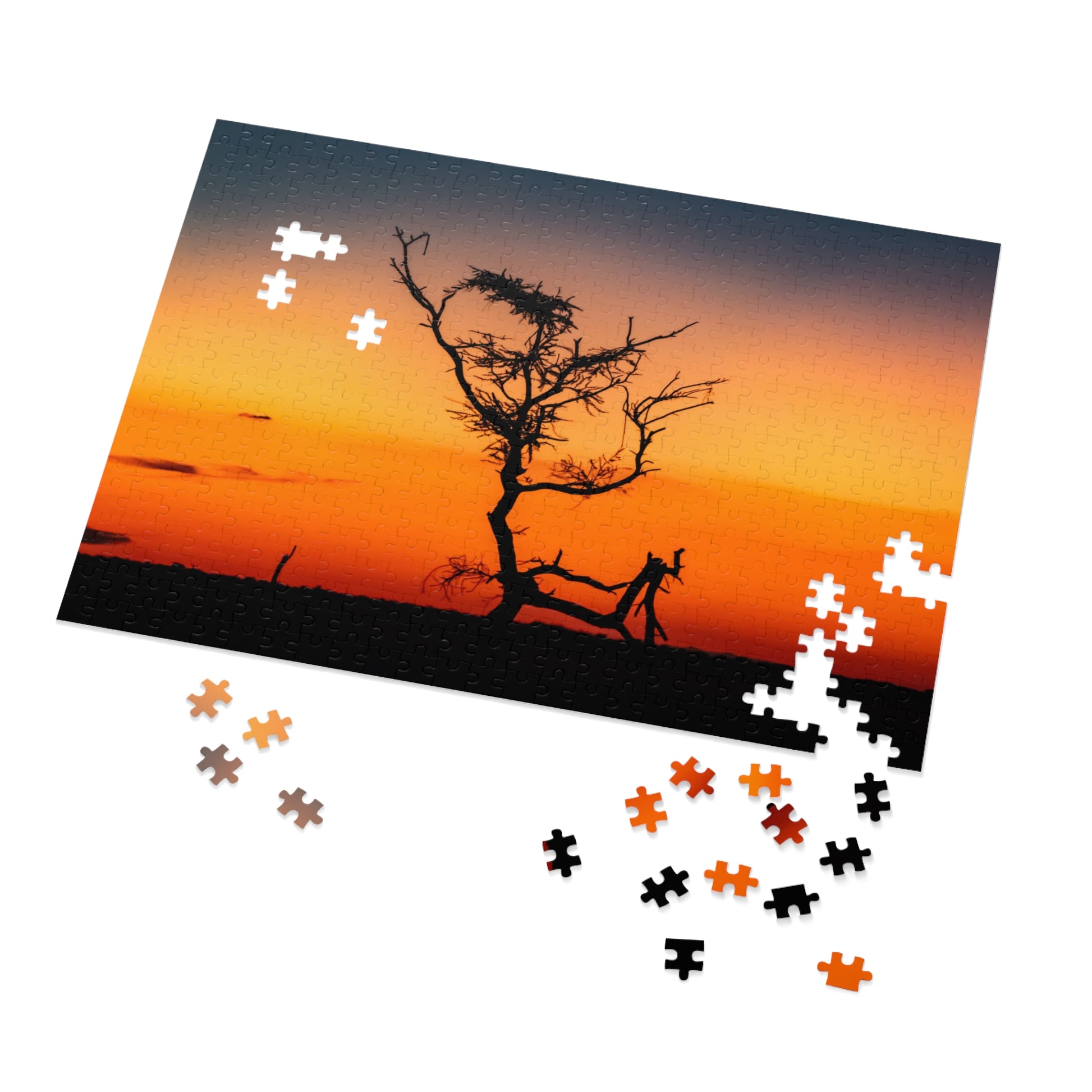 Kalahari Sunset Jigsaw Puzzle with Tin