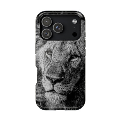 Magsafe® Compatible Tough Cases - Old Lion B&W iPhone 17 Pro Glossy