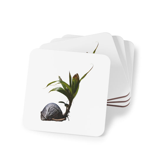 Beach Coconut Coasters Square 3.7" x 3.7" 4pcs