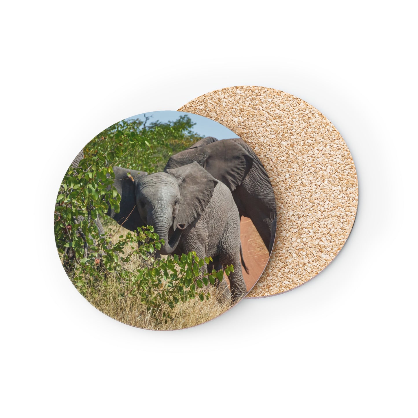 Elephant Coasters For Drinks Round 3.7" x 3.7" 1pc