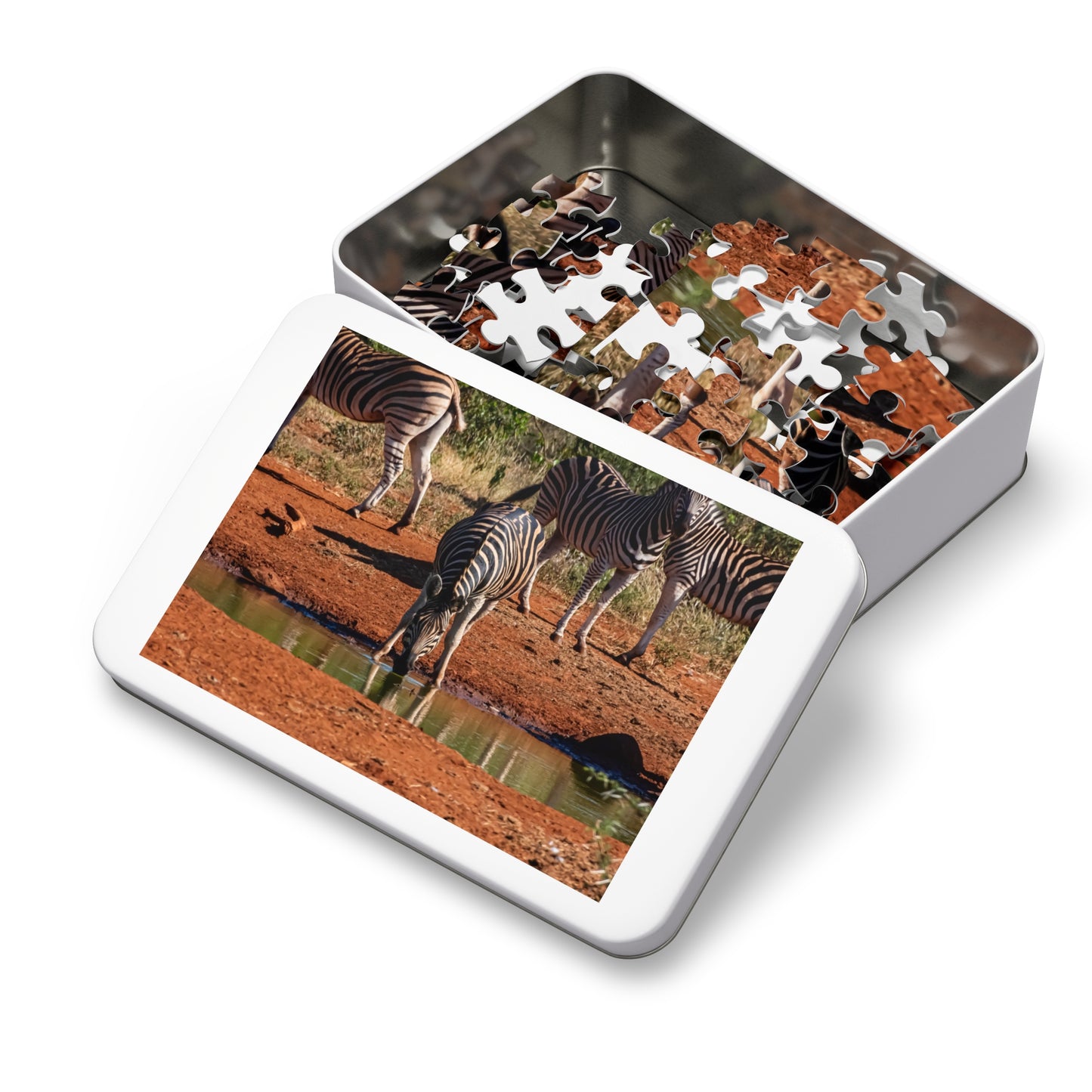 Jigsaw Puzzle (30, 110, 252, 500, 1000 Piece) - Zebra at Waterhole