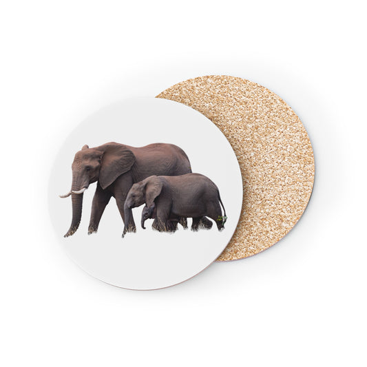 Family of Elephants Coasters Round 3.7" x 3.7" 1pc