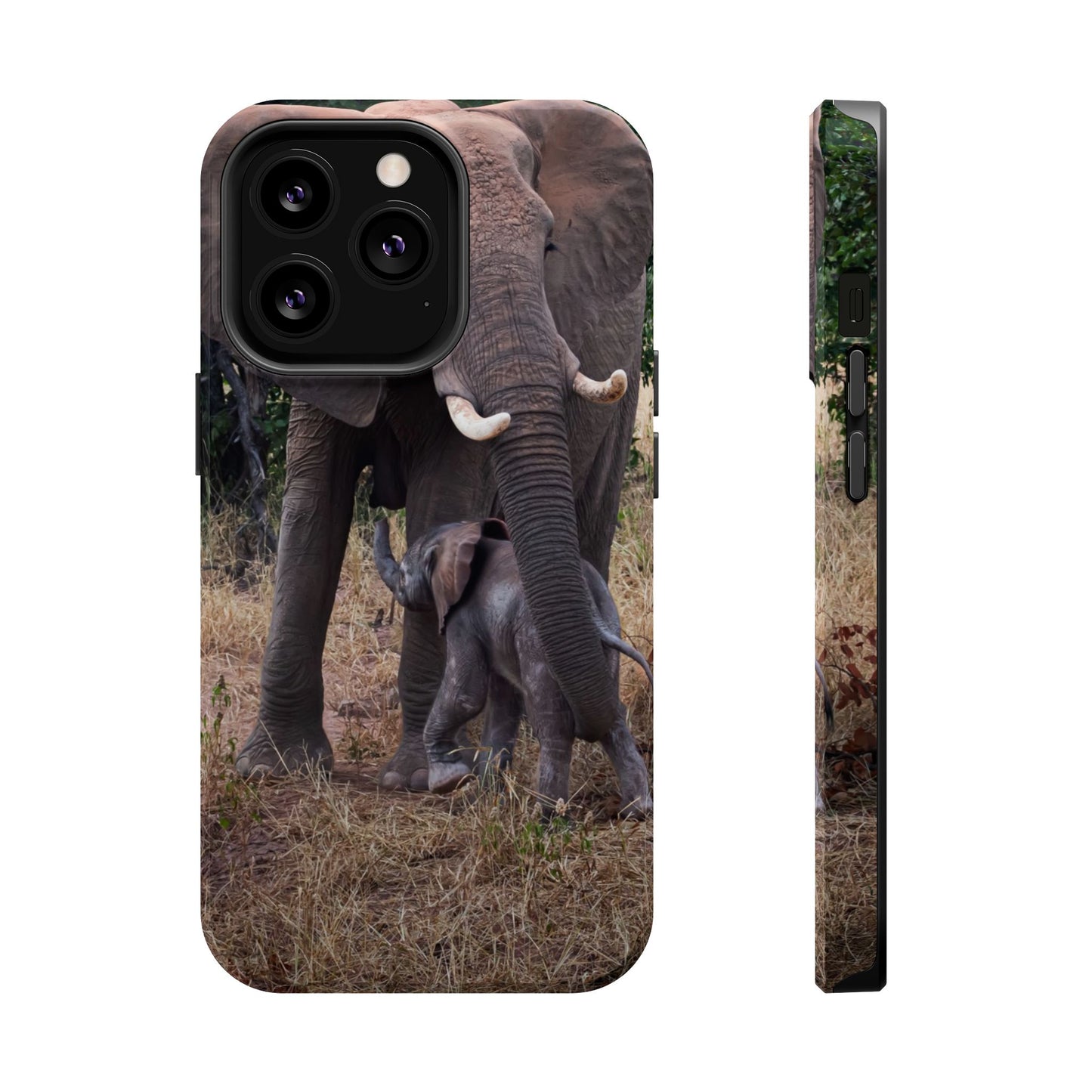 Magsafe® Compatible Tough Cases - Elephant and Baby iPhone 13 Pro Glossy