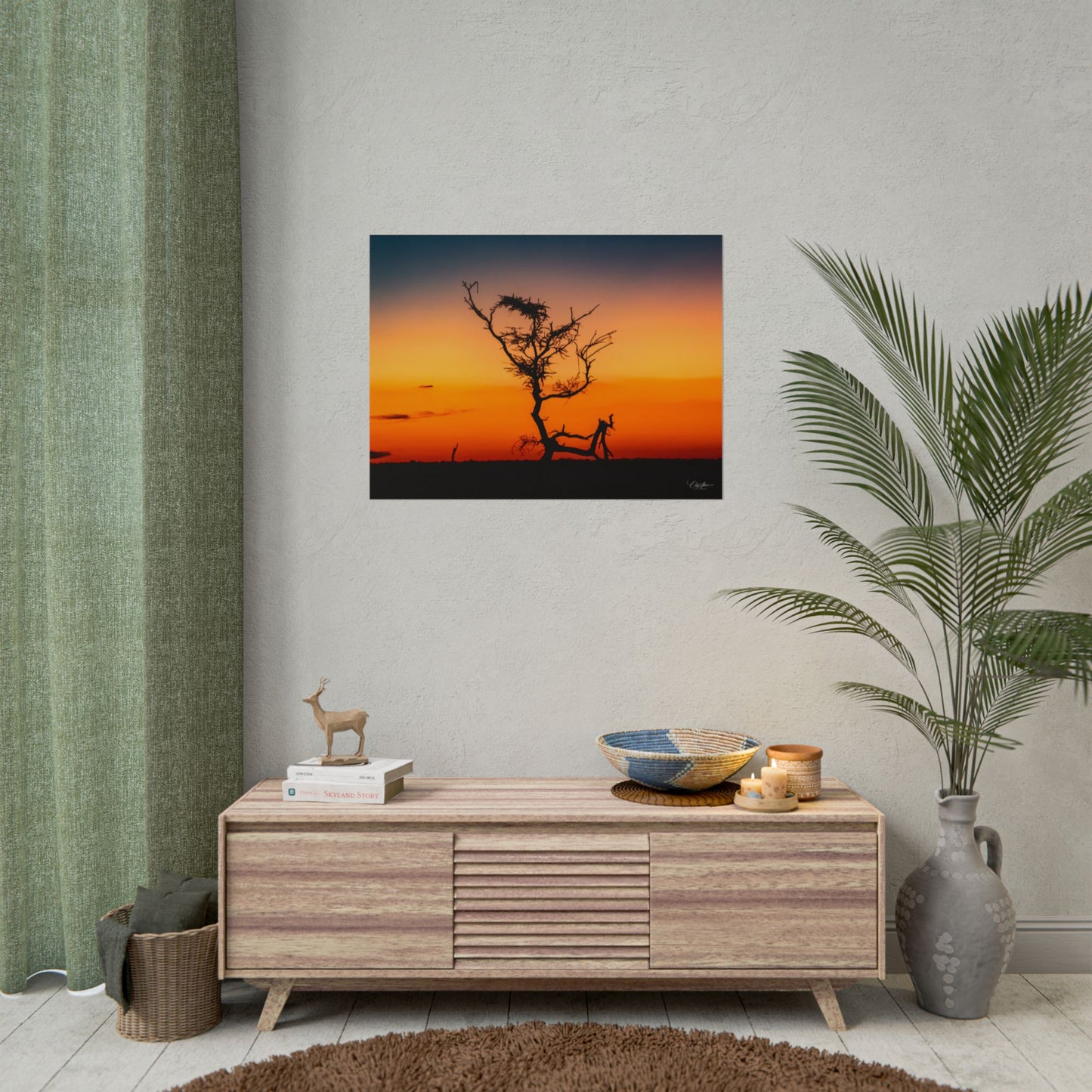 Rolled Posters - Sunset over the Kalahari 32" x 24" (Horizontal) Matte