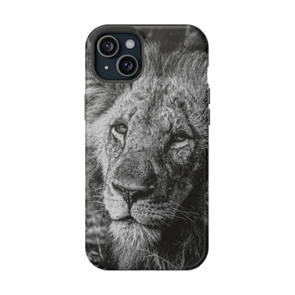 Magsafe® Compatible Tough Cases - Old Lion B&W iPhone 15 Plus Matte