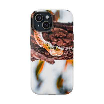 Magsafe® Compatible Tough Cases - Spotted Bush Snake iPhone 15 Glossy