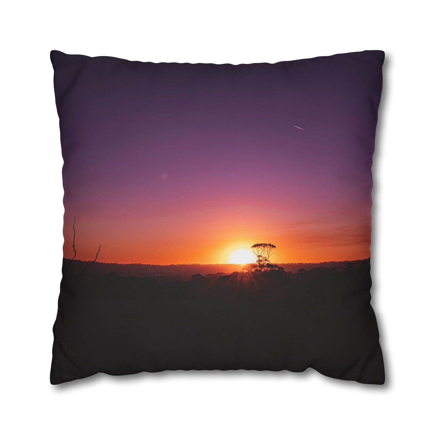 Poly Canvas Pillowcase - Purple Sunset 26" × 26"